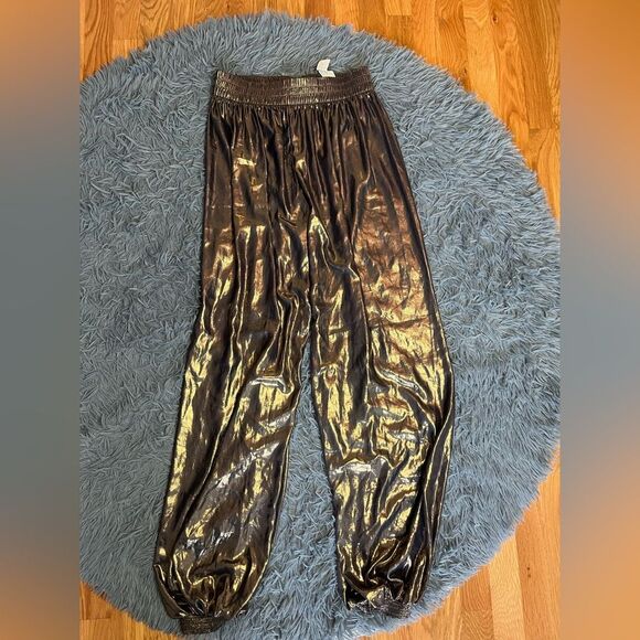 Zara Metallic Balloon Style Pull On Pants Size S - Picture 2 of 7
